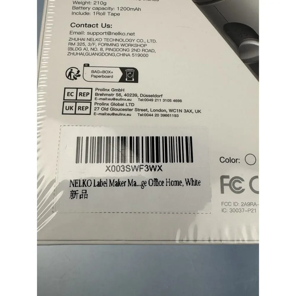Nelko Label Maker Machine Tape P21 Bluetooth Printer‎ Wireless Templates White